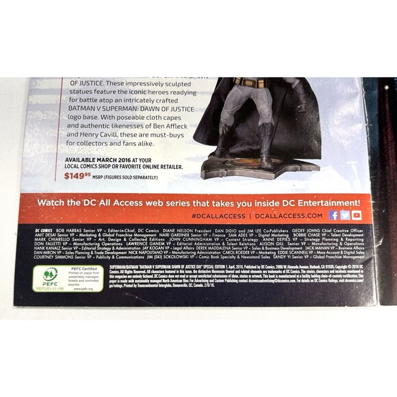 DC Comics Batman vs Superman The Dawn Of Justice Issue #1 DC Comic 2016 - Picture 7 of 7